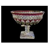 Ruby & Clear Pedestal Bowl