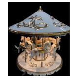 Beautiful Lighted Musical Porcelain Carousel