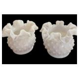 Pair Fenton Hobnail Vases