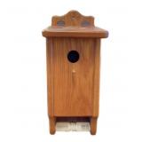 Bird Feeder Designed Oak Toilet Paper Holder