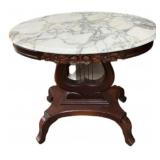 Beautiful Rose Design Harp Marble Top Tables