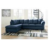 ASHLEY DARCY 2-PICE BLUE SECTIONAL WITH CHAISE