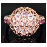 Elegant Natural Morganite Cocktail Ring