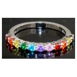 Elegant 1.00 ct Rainbow Gemstone Band