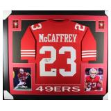 Autographed Christian McCaffery Framed Jersey