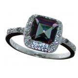 Princes Cut 2.26 ct Mystic Topaz & Diamond Ring