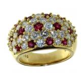 18kt Gold Natural 3.33 ct Ruby & VS Diamond Ring