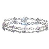 Princess Cut Pink Sapphire Deisgner Bracelet