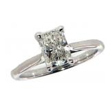 14k Gold 1.00ct Radiant Lab Diamond Solitaire Ring