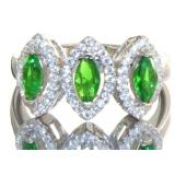 Marquise Cut 2.00 ct Emerald Anniversary Ring