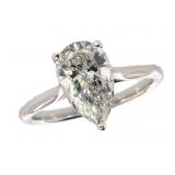 14k Gold 2.00 ct Pear Cut Lab Diamond Ring