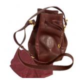 Cartier Maroon Leather Shoulder Bag