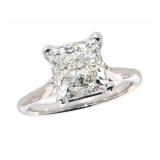 14k Gold 3.00 ct Princess Cut Lab Diamond Ring