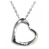 Genuine Diamond Open Heart Pendant