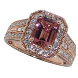 14kt Gold 2.00 ct Pink Tourmaline & Diamond Ring