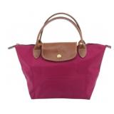 Longchamp Purple Canvas Pliage Handbag Tote