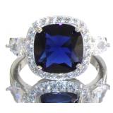 Cushion Cut 4.15 ct Sapphire Designer Ring