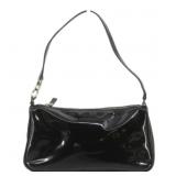 Ferragamo Small Black Enamel Handbag