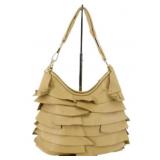 Yves Saint Laurent Tan Ruffle Shoulder Bag