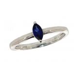 Brilliant Marquise Cut Blue Sapphire Ring