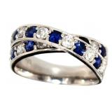 Platinum 1.58 ct Natural Sapphire & Diamond Ring