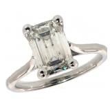 14kt Gold 2.25 ct Emerald Cut VS Lab Diamond Ring