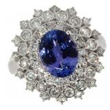 14k Gold 2.52 ct Tanzanite & Diamond Ring