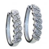 Elongated Diamond Hoop Earrings