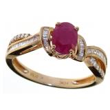 10kt Rose Gold Natural 1.25 ct Ruby & Diamond Ring