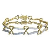 Beautiful Diamond Accented Heart Bracelet