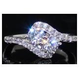 2.00 ct White Sapphire Ever Us 2 Stone Ring