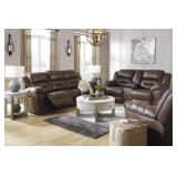 ASHLEY STONELAND CHOCOLATE RECLINING SOFA & LOVE