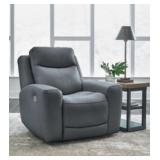 ASHLEY MINDANAO STEEL LEATHER POWER RECLINER