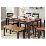 Ashley Gesthaven Table W/ 4 Chairs & Bench (6pc)