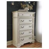 ASHLEY REALYN ANTIQUE WHITE 5-DRAWER CHEST