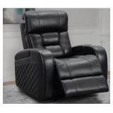 Bronston LEATHER PWR Recliner w/ADJ Head Rest