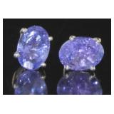 Gorgeous 2.00 ct Oval Natural Tanzanite Earrings