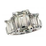 14k Gold 5.85 ct Emerald Cut VS2 Lab Diamond Ring