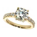 14k Gold 3.03 ct Round Brilliant Lab Diamond Ring