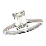 14k Gold 1.21 ct Emerald Cut VS2 Lab Diamond Ring