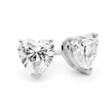 14kt Gold 2.00 ct Heart Shape Lab Diamond Earrings