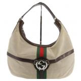 Gucci Tan Canvas Sherry Line Handbag