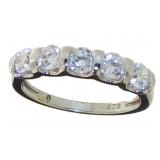 Brilliant 1.00 ct Tension Set White Topaz Band