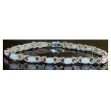 Quality White Opal & Diamond Infinity Bracelet