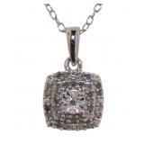 Cushion Cut 1/4 ct Diamond Necklace