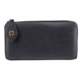 Louis Vuitton Black Leather Zip Long Wallet