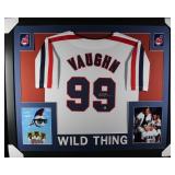 Autographed Charlie Sheen Vaughn Framed Jersey