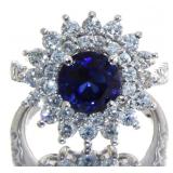 14k Gold 4.70 ct Sapphire & Diamond Ring