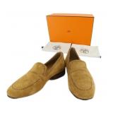 HERMES Brown Suede Shoes