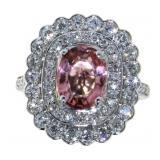 14kt Gold 2.85 ct Pink Tourmaline & Diamond Ring